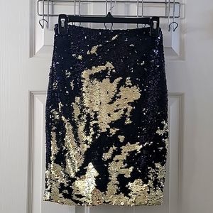 Blue and Gold Sequence Skirt